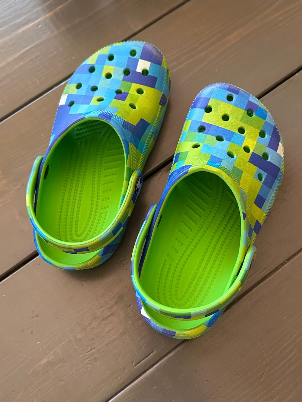 Crocs Kids' Classic Digi Block Clogs - Green Slime / Multi colorway - Picture 3 of 7
